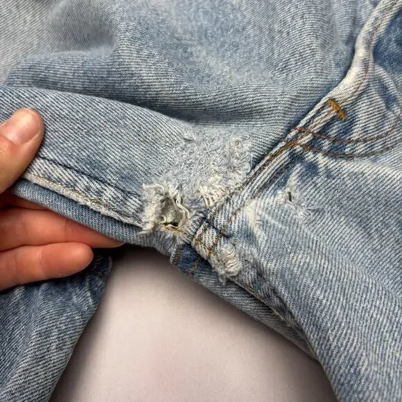 Vintage 80s Levi's 501 Distressed Straight Leg Jeans 33x32.5 Made in USA
